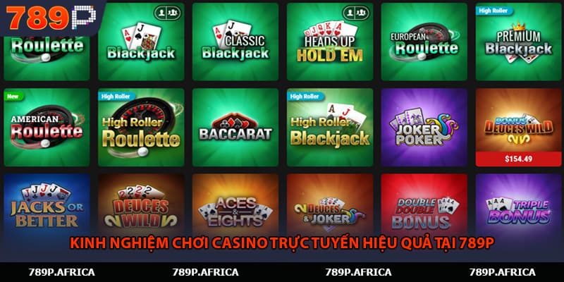 Kinh nghiệm chơi casino trực tuyến hiệu quả tại 789P